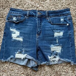 Judy Blue Ripped Blue Jean Shorts